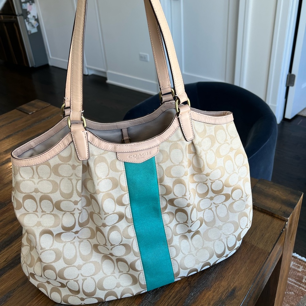 EUC Coach Signature large shoulder bag